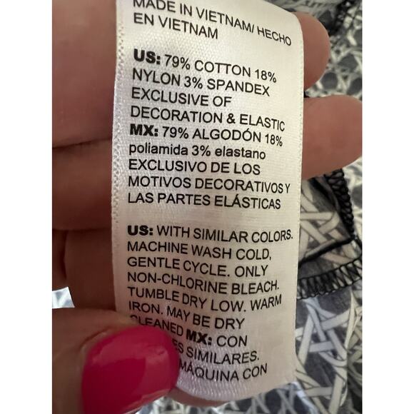 CHICO'S Navy White Cotton Poplin Basket Weave Tiered Maxi Dress Sz 3 US 16 - Picture 12 of 14